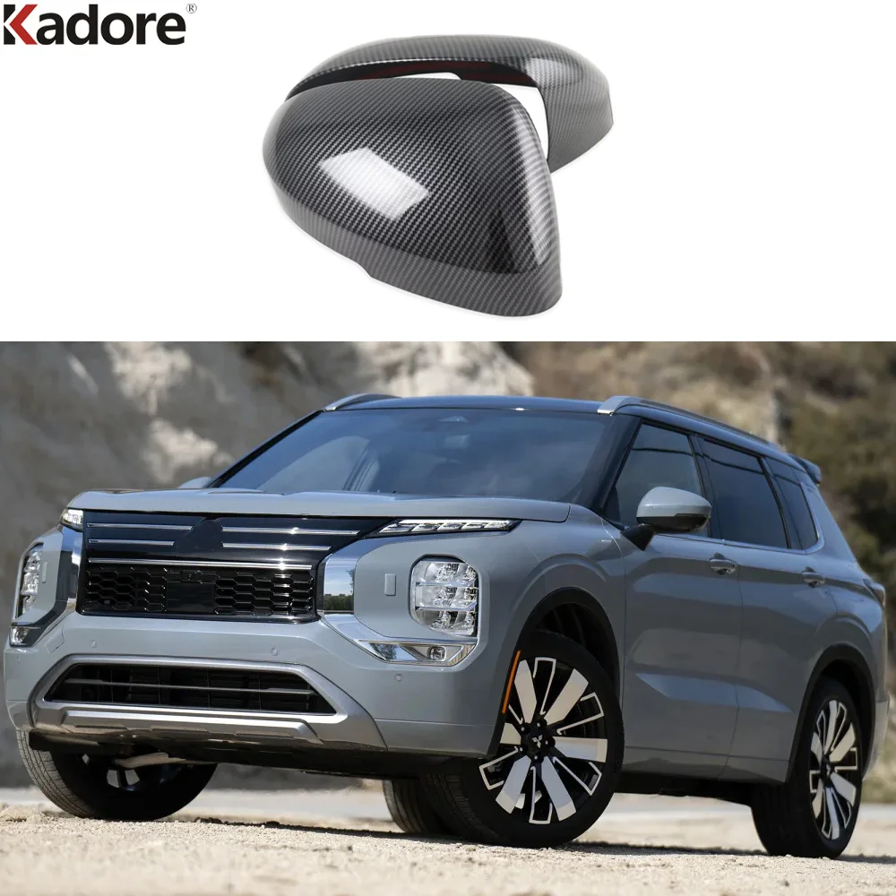 For Mitsubishi Outlander 2022 2023 2024 2025 Carbon Car Rearview Mirror Cover Trim Side Mirrors Cap Frame Overlay Accessories
