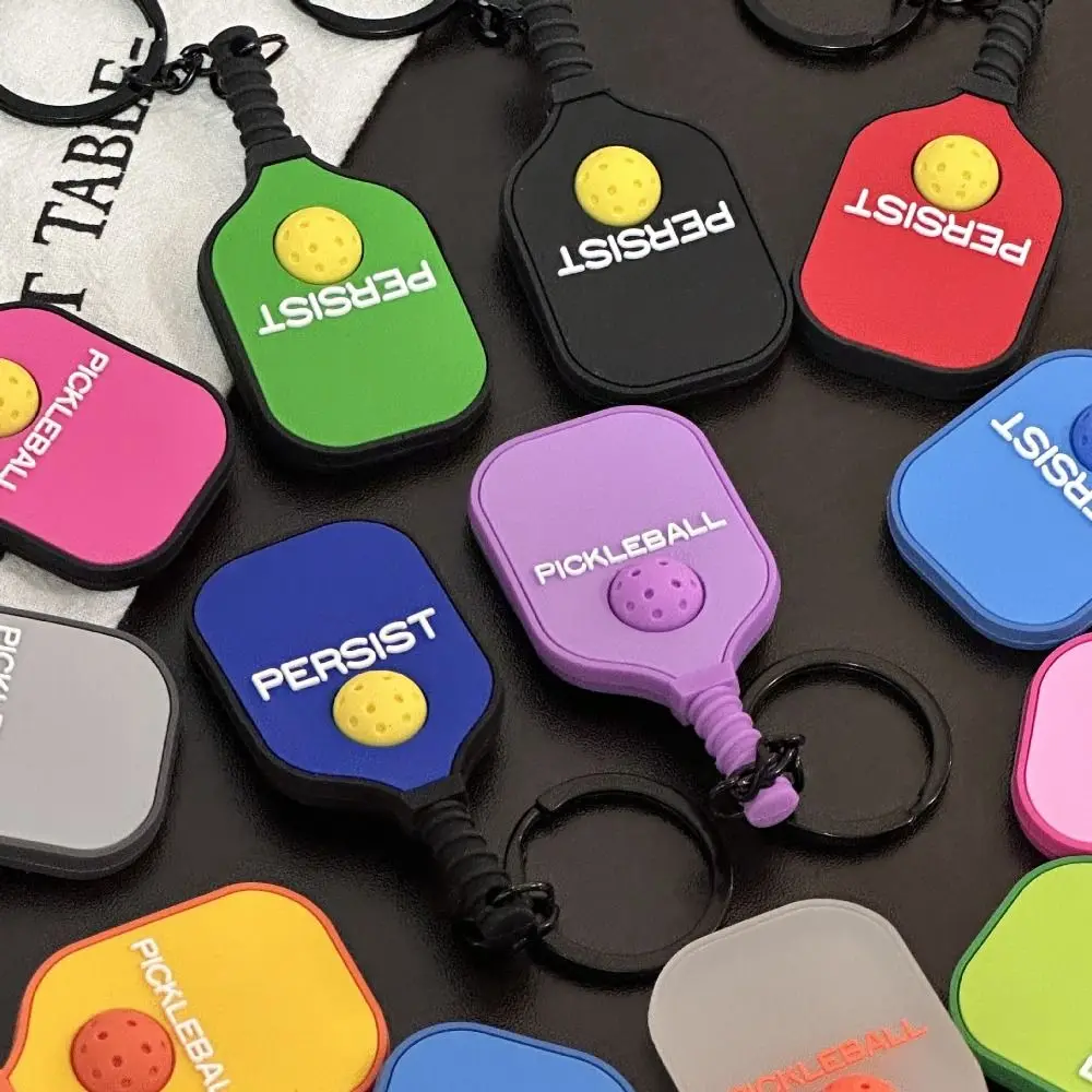 New Dopamine Pickleball Paddle Keychain Detachable with Buckle Pickleball Key Ring Pickleball Racket Pendant Bag Accessories