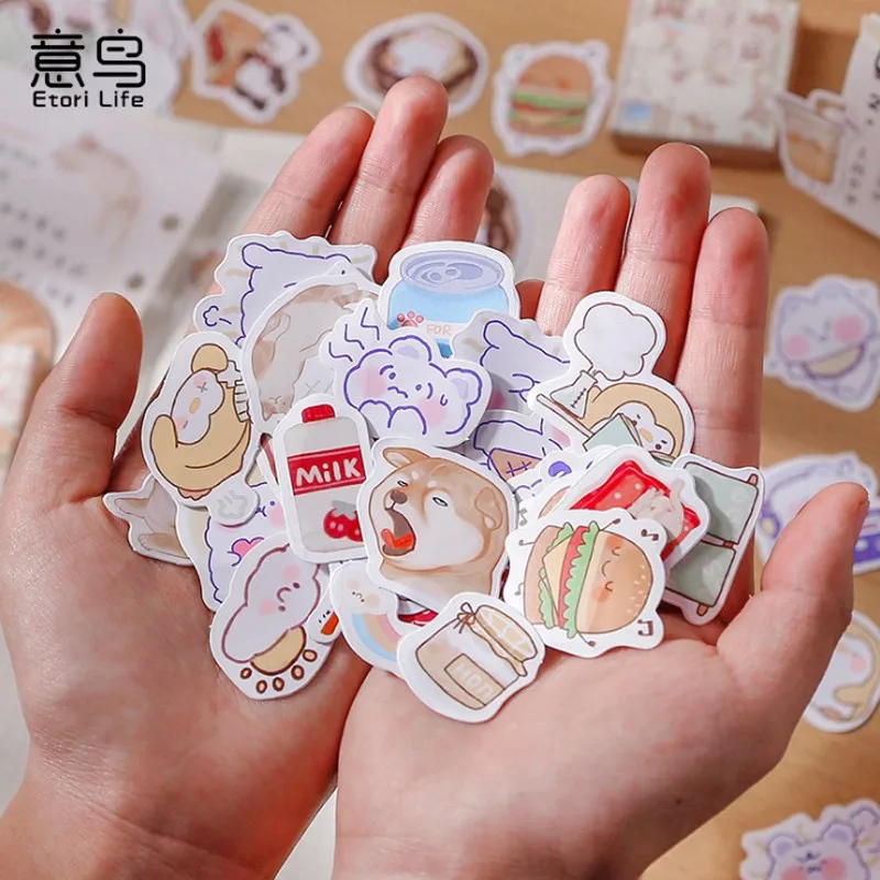 45pcs Boxed Cute Animal Series Stickers Adorable Cartoon Pet Theme Scrapbook Decoration Diary Album Collage Materials