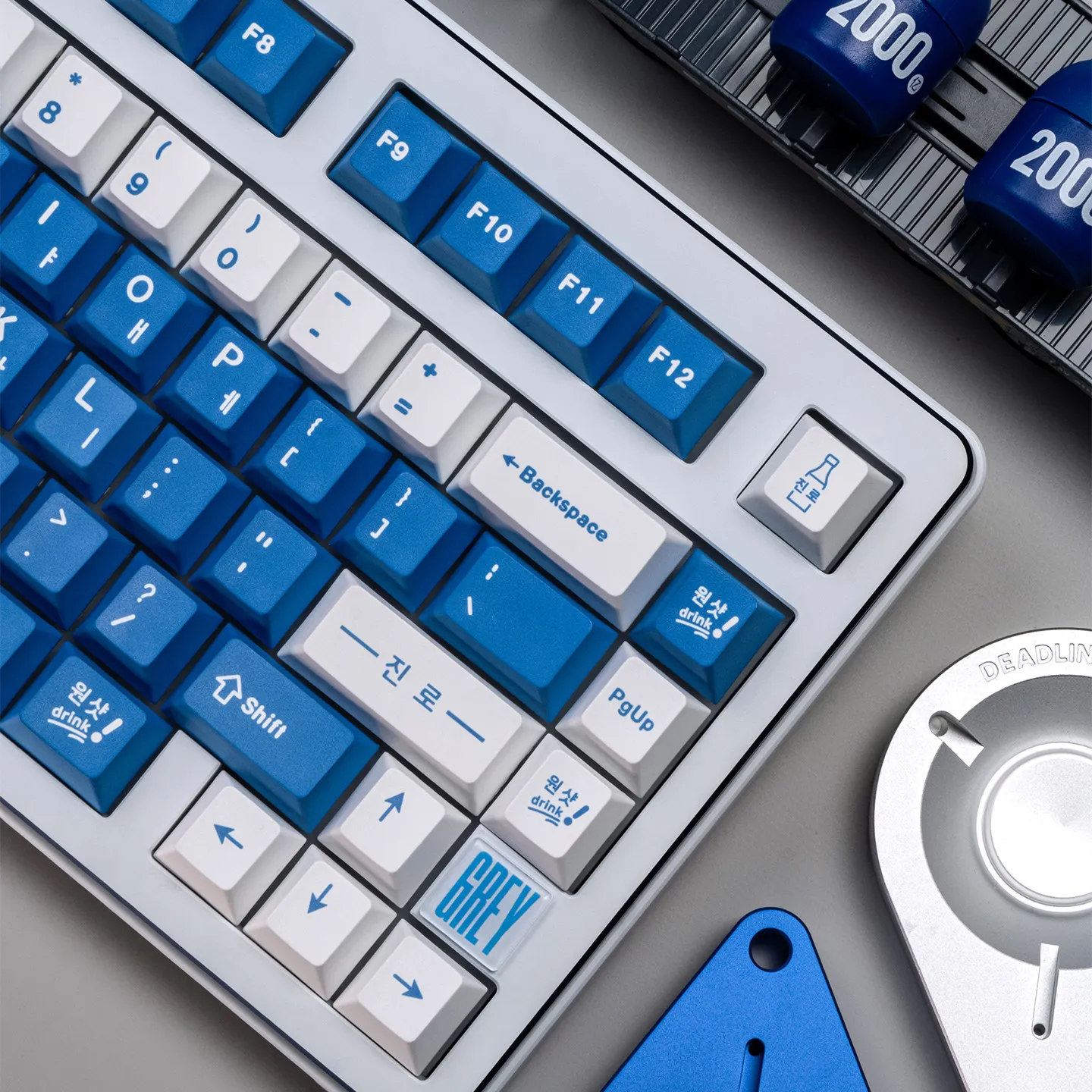 Blue soju Keycaps Dye-Sublimate Cherry Profile PBT keycaps Korean Root For MX Cherry 64/87/96/108 Mechanical Keyboard