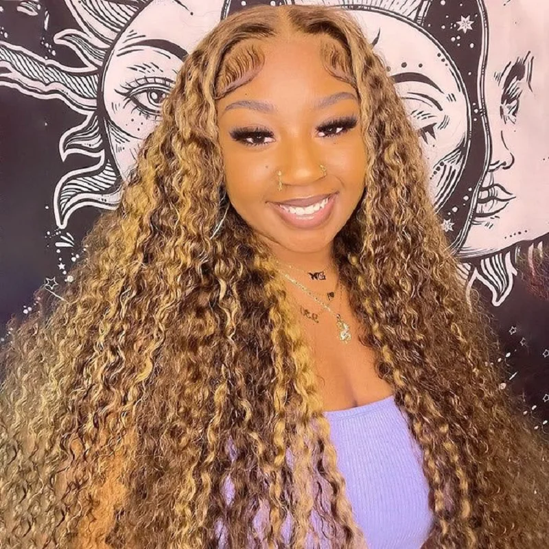 

Tracy Hair 4x4 Glueless Preplucked Human Wigs Ready To Go Water Wave Wigs Human Hair Highlight Lace Frontal Wigs Human Hair