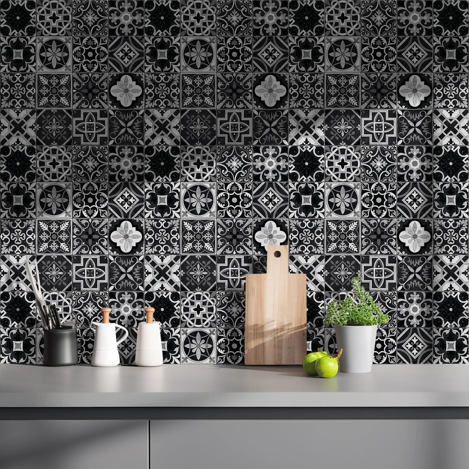 Набор из 16 черно-белых и серы – обзор и цена Home Bathroom Floor Tiles