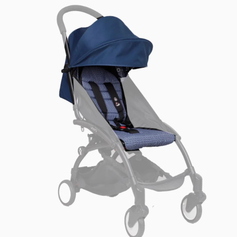 Stroller Hood & Mattress for Babytime, Oxford Cloth Back, 175° Degree Hood with Zipper Pocket, Stroller Cushion Accessories