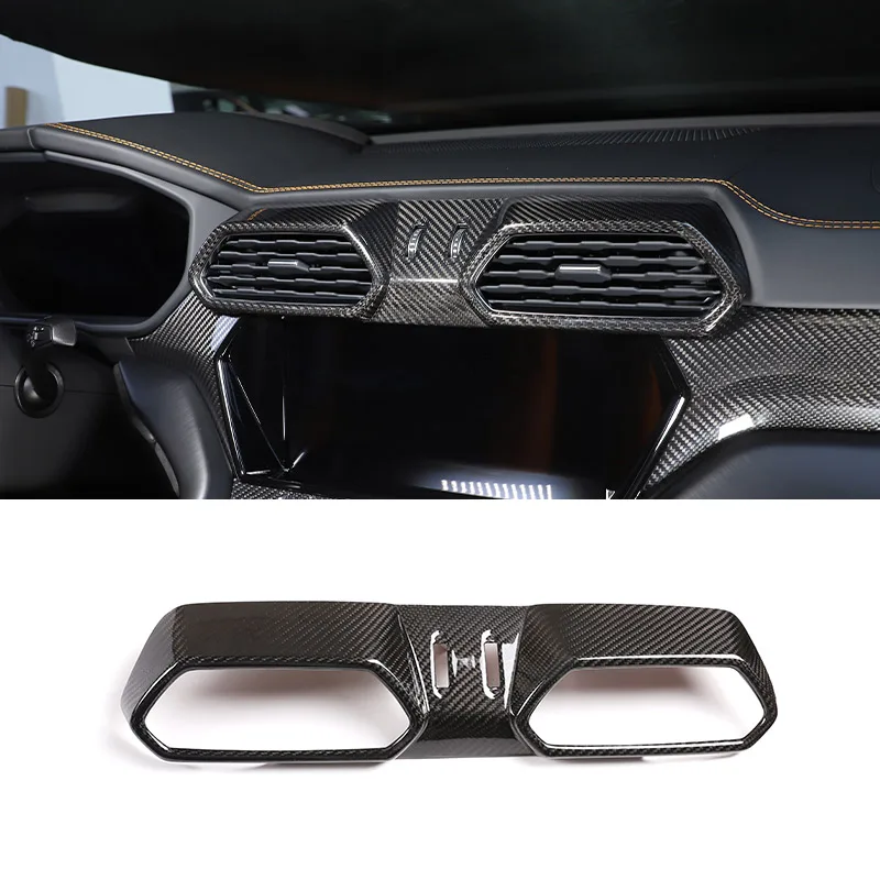 Real Carbon Fiber For Lamborghini URUS 2018-2023 Car Central Control Air Conditioning Air Outlet Frame Sticker Car Accessories