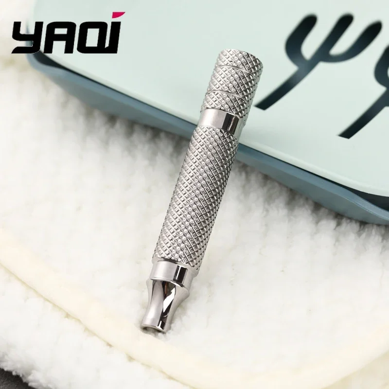 

YAQI Polished Titanium Safety Razor Handle for Men Smooth Shaving Experience High-Quality Grooming Tool