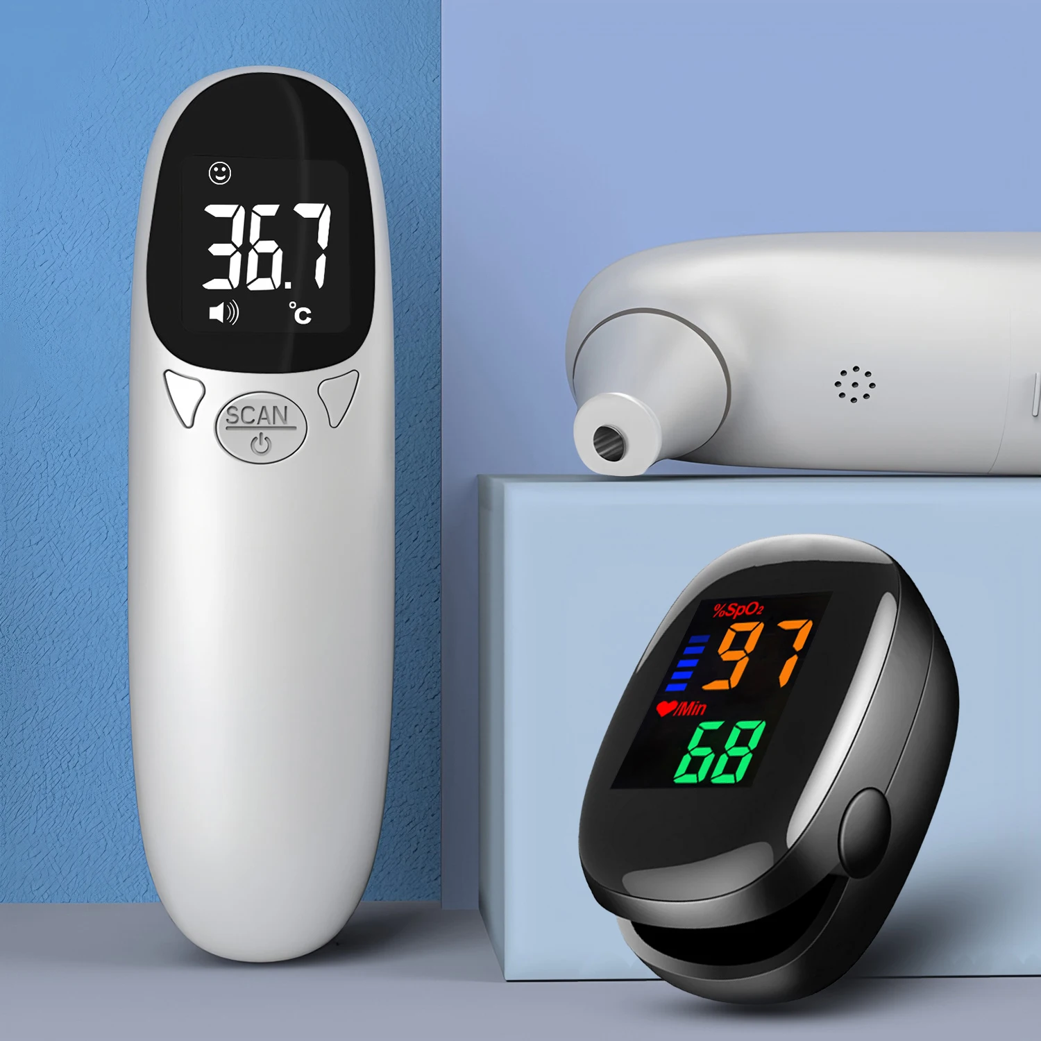 Pulse Oximeter - Medical Infrared Thermometer Digital Non-contact Body