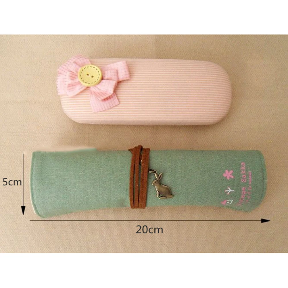 4 шт., винтажная холщовая свернутая сумка-карандаш, многоцелевой чехол для ручек, органайзер для кистей, школьные канцелярские принадлежности для хранения