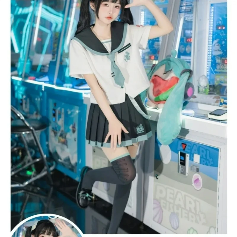 Cartoon Animation Hatsune Miku Anime Cosplay Peripheral Suit Uniform Pleated Skirt Sailor Suit College Style