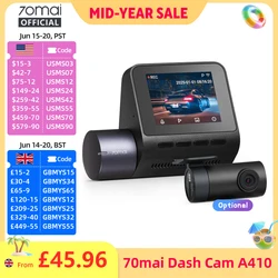 70mai Dash Cam A410 2.5K+1080P Dual-Channel Recording Built-in GPS 24H Parking Surveillance Car DVR 70mai A410