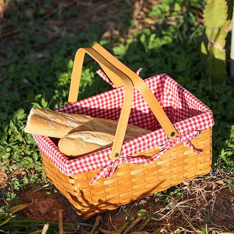 

Wooden Shopping Basket Flower Basket Internet Celebrity Picnic Basket, Bread Basket