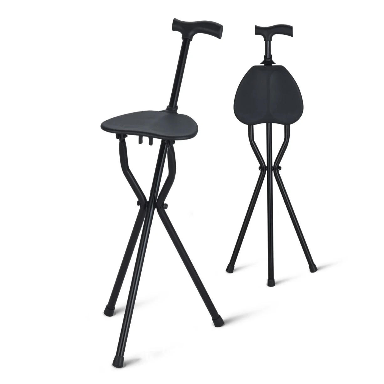 Factory Direct 2026 Outdoor Sport Elderly Aluminum Elderly Cane With Seat  Folding Chair Walking Stick With Chair