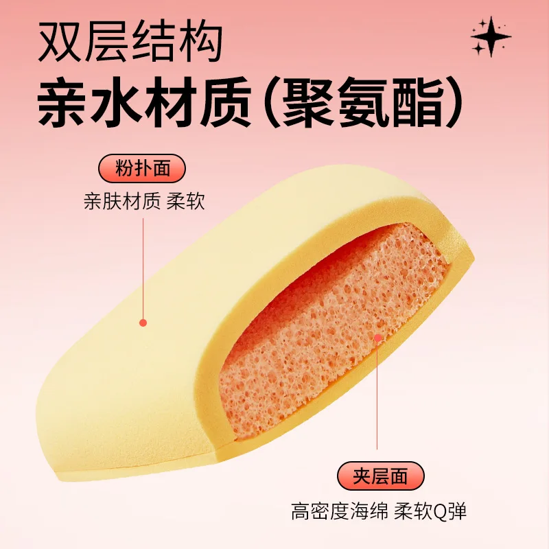 1Pc Zachte Niet-Eten Foundation Spons Fruitvormige Bladerdeeg Hoge Dichtheid en Bouncy Voor Meer Vlekkeloze Make-up Nat en Droog Beschikbaar