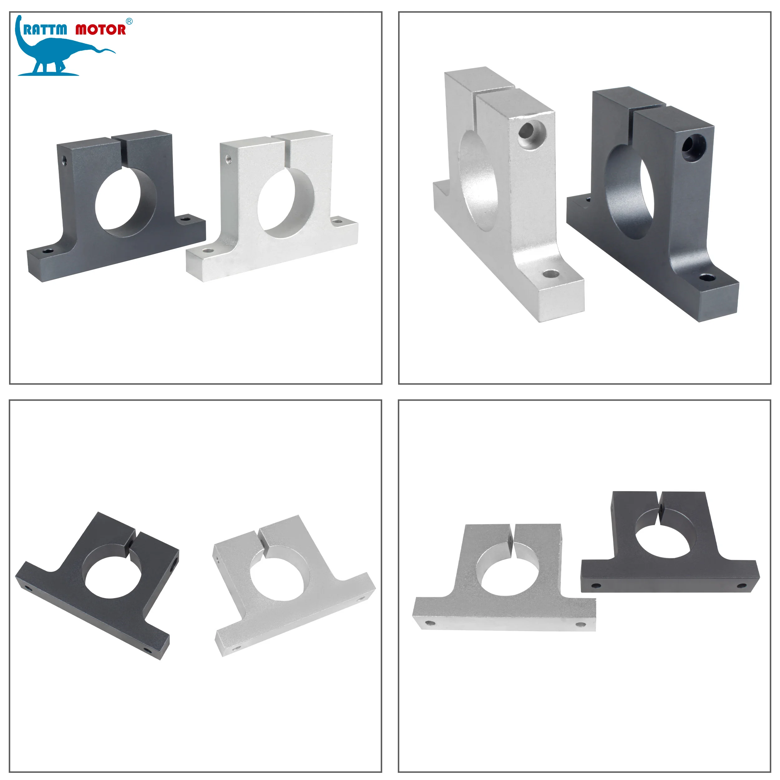 43mm aluminium spindle motor mounting bracket silver and grey