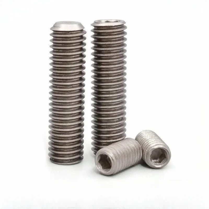 10 pcs M1.6 M2 M2.5 M3 M4 M5 M6 M8 M10 X 3-60 mm Pure Titanium TA2 GR2 Cup Point Flat Culet Headless Hex Allen Socket Screw Bolt