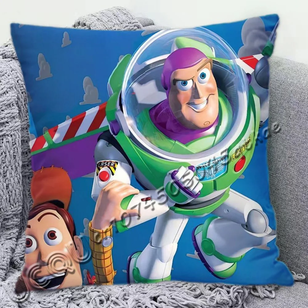 2025 dibujos animados buzz impreso toy story habitación de los niños sofá decoración funda de almohada decoración de la habitación fiesta dormitorio funda de almohada