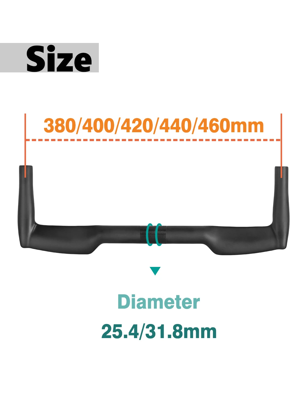 Matter Vollcarbon-Lenker, TT-Stange, 25,4 mm, 31,8 mm, Fahrradteile – Detail 3