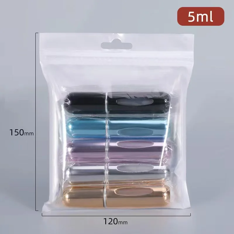 5Pcs 5ML Portable Mini Refillable Perfume Atomizer Bottle Refillable Spray Scent Pump Case Empty Container Tools