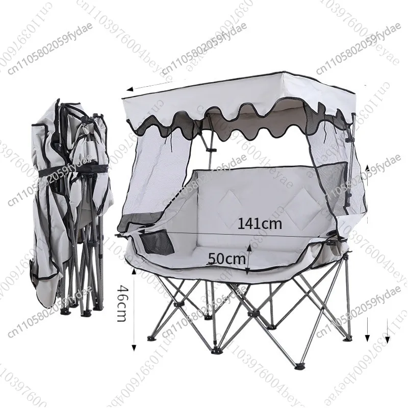 awning-multifunctional-portable-double-backrest-sofa-chair-outdoor-camping-beach-chair