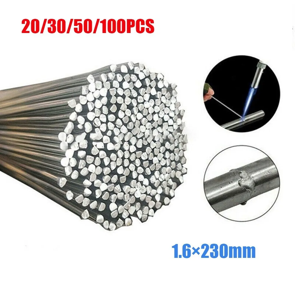 20/30/50/100pcs 1.6*230mm Aluminium Welding Rod Wire Brazing Easy Melt Solder 380°~400°Low Temperature No Need Flux High Quality