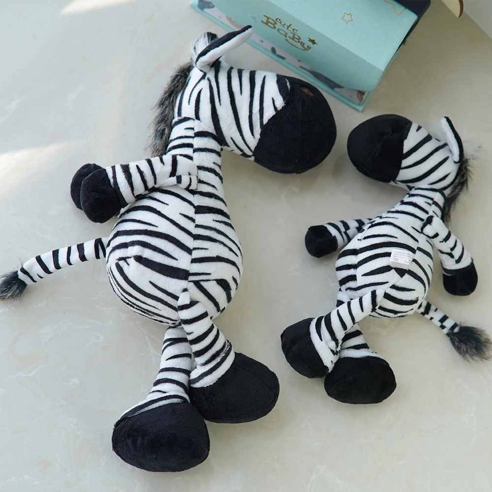 25/35 سنتيمتر لينة الغابات الحيوان لطيف زيبرا ألعاب من القطيفة Kawaii الغابة محشوة الدمى للأطفال هدايا عيد ميلاد