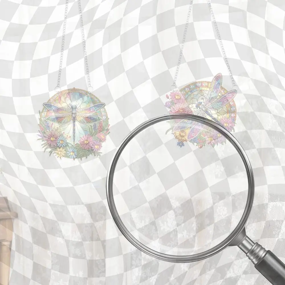 

2Pcs PET Special Shaped Cartoon Animal Hanging Diamond Art Kits Rhinestone Diamond Art Window Pendants Bedroom Decoration