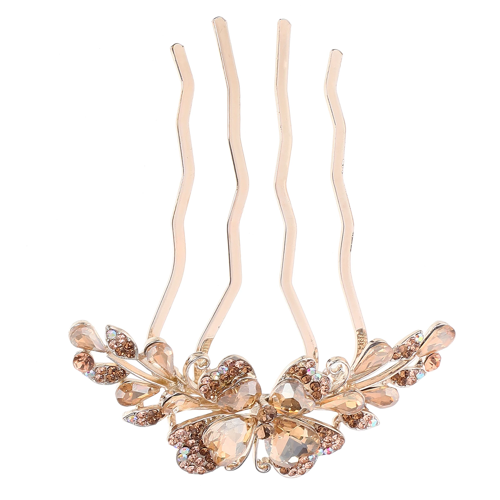 

Rhinestone Hair Side Comb Lightweight Metal Bridal Wedding Accessories Vintage Style Decorative Headpiece For Women