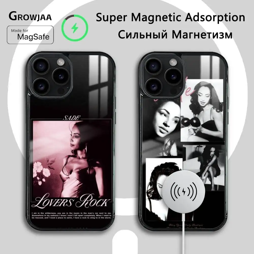 S-Sade Adu Love D-Deluxe جراب هاتف آيفون 16 15 14 13 12 11 Pro Max Plus Mini Magsafe مرآة لاسلكية مغناطيسية Funda