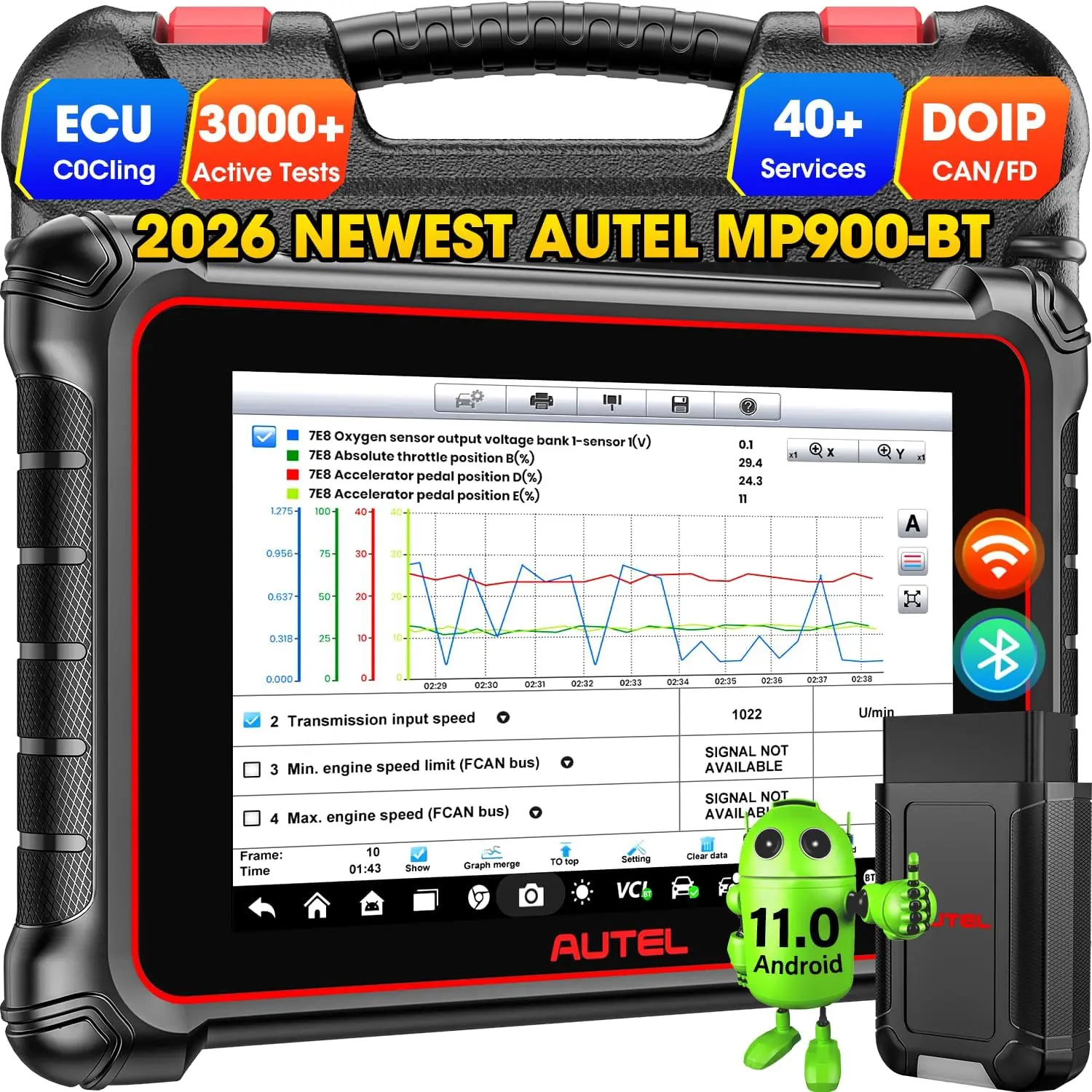 Image of Autel MaxiPRO MP900BT MP900-BT ECU-Codierungs-Scanner mit DoIP CAN FD, 3000+ Tests, fortschrittliches Diagnose-Scan-Tool, 1 Jahr kostenloses Update, 40+ Servicefunktionen, OE-Vollsystem-Upgrade von