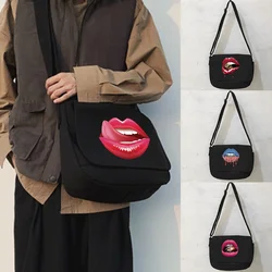 Messenger Bag Japanese Multi-function Messenger Bag College Student Literature Fashion Portable One-shoulder Mouth Pattern Bags