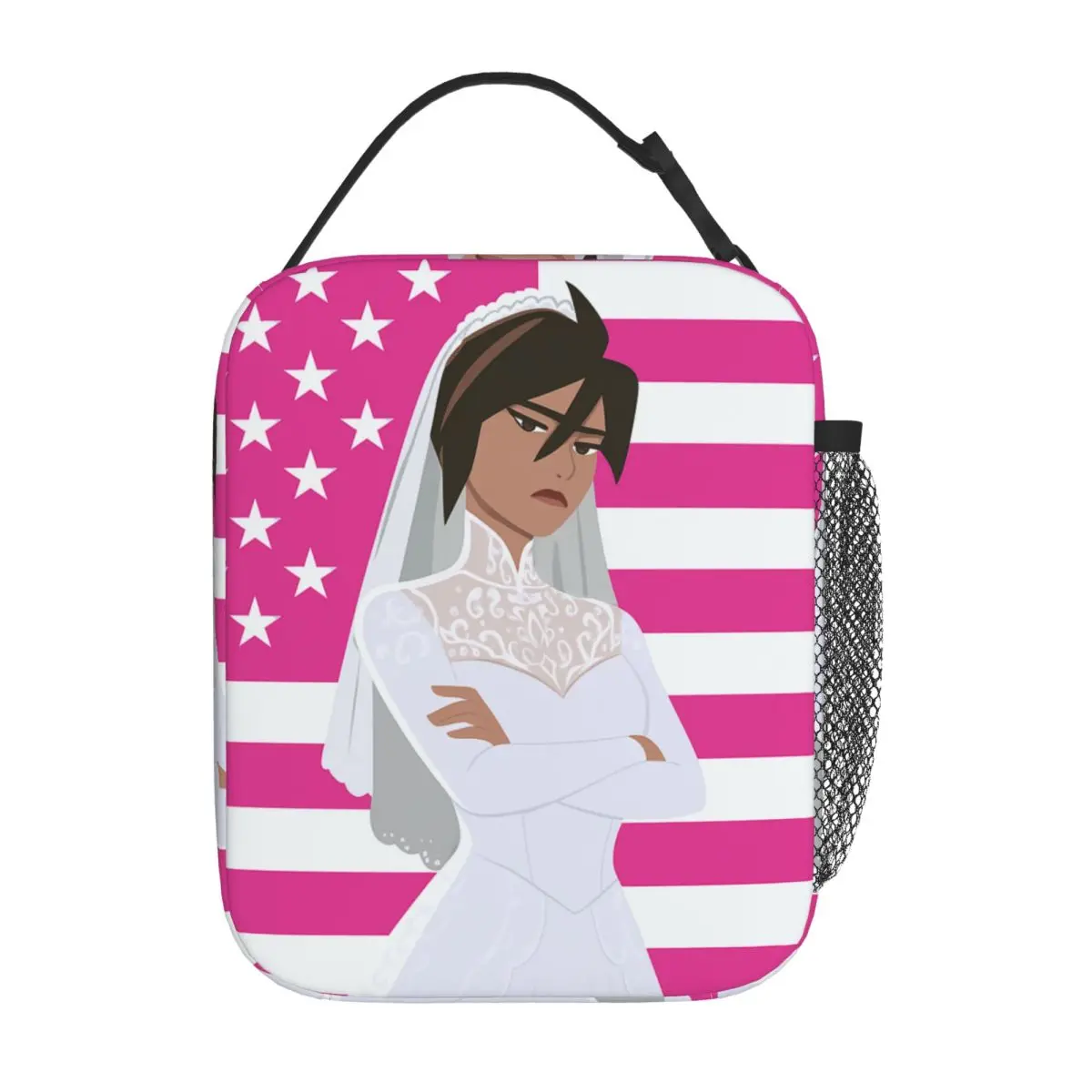

Dispatch Game Character Fanart Flag Insulated Lunch Bag Thermal Bag Lunch Container Tote Lunch Box Food Handbags Work Outdoor
