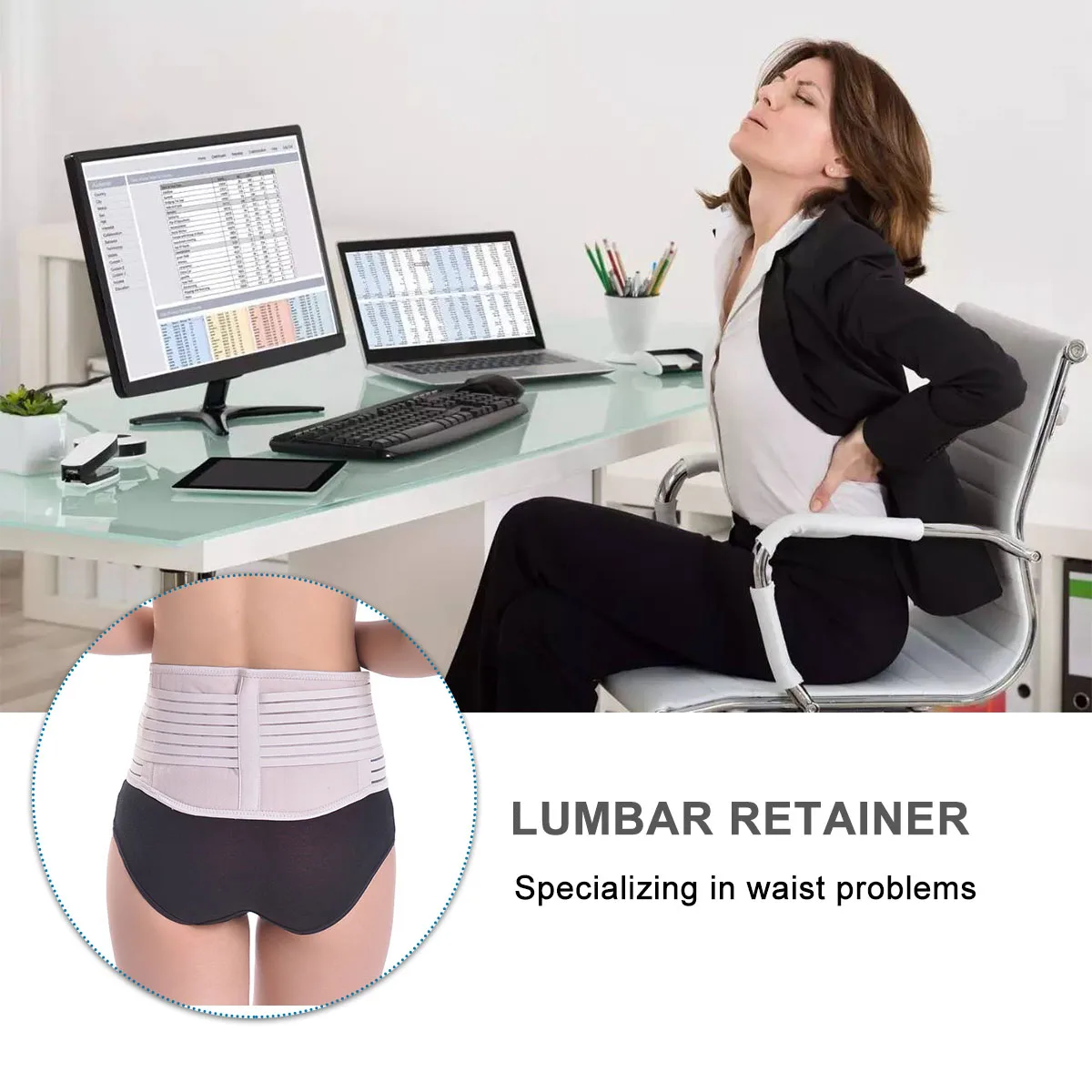 

Waist Brace for Women Therapy Support Belt Self Heating Lumbar Trainer Pad Comfortable Elastic Sports Corrosion Resistant