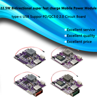 22.5W Power Bank Bidirectional super fast charge Power Module Circuit Board With Digital/Light Type-C USB Suppor PD/QC3.0 2.0