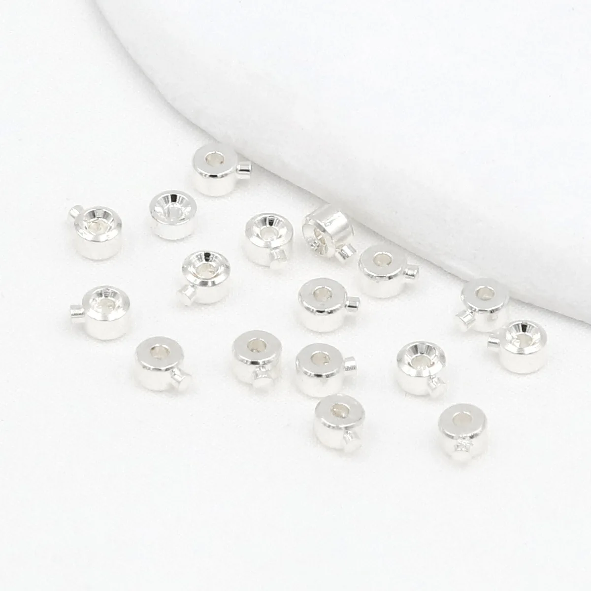 2.5mm 3.2mm 10/20Pcs 18K Gold Plated Crimps For Beads End Caps (Crimps) For Jewelry Making Supplies DIY Bracelets Accessories