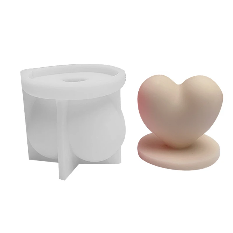 3D Love Candle Silicone Mold DIY Handmade Heart-shaped Soap Gypsum Crystal Crafts Resin Casting Mold Valentine\'s Day Gift Making