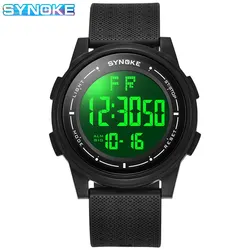 SYNOKE Men Outdoor Sports Multifunctional Waterproof Thin Design Large Screen Display Luminous LED Digital For Men Fashion