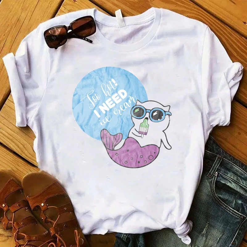 Women T Womens Cartoon Panda Face Cute Summer Print Graphic Tee Shirt Femme Top Tshirt Nice Ladies Pretty T-shirt