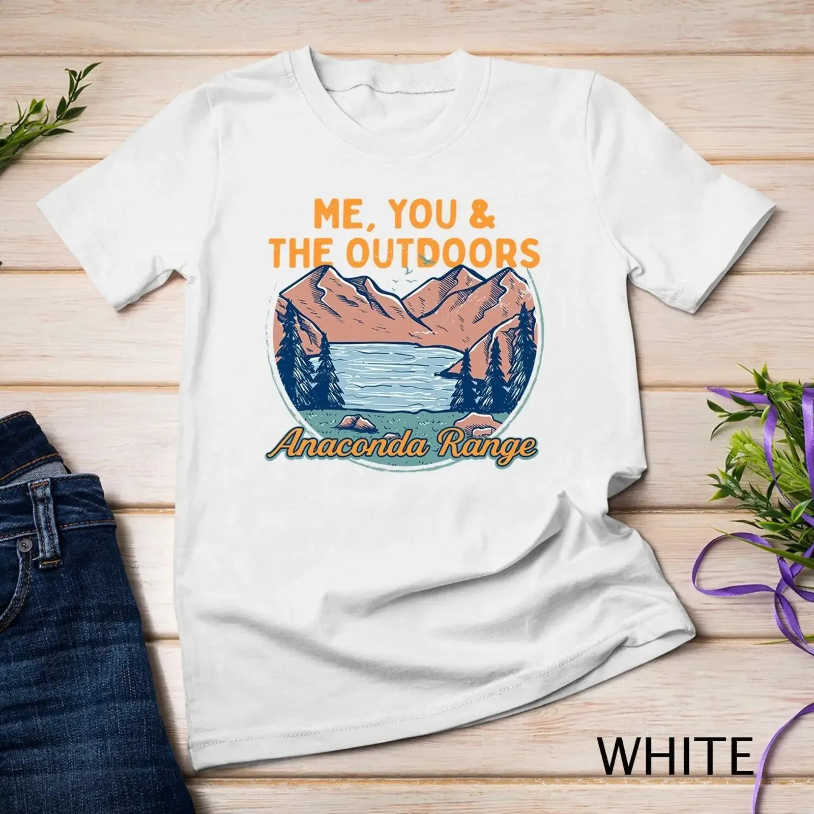 Me You and the Outdoors Hiking Anaconda Range Hiker Montana T shirt vintage Washed streetwear Stylish Comfortable fashion