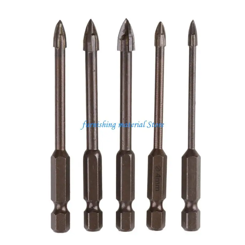 

Y5GD Multifunctional 5 Pieces Black Hexagon Handle for Cross for Triangle Drill Bit S