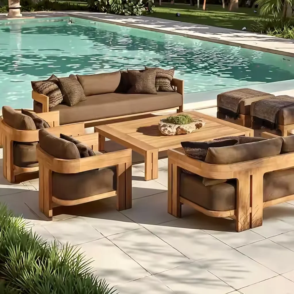 

High End Teak Furniture Set Outdoor Luxury Furniture Set Hotel Teak Outdoor Furniture Garden Sofa Set