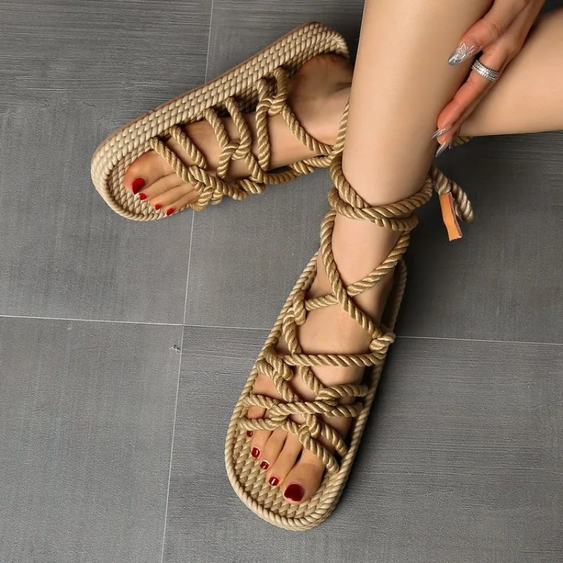 Sandals Woman Shoes Braided Rope with Traditional Casual Style and Simple Creativity Fashion Sandals Women Summer Shoes