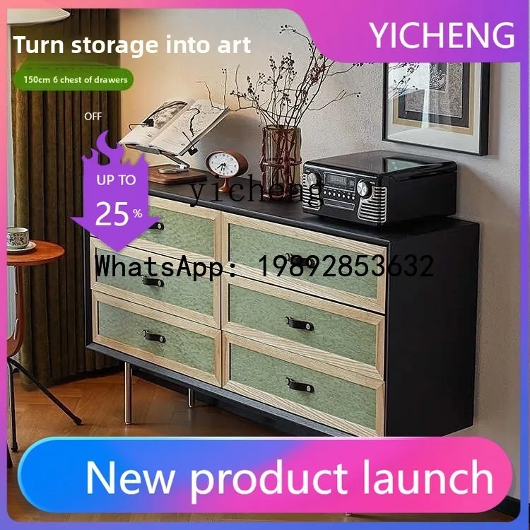 

solid wood chest of drawers French retro bedroom bedside locker against the wall