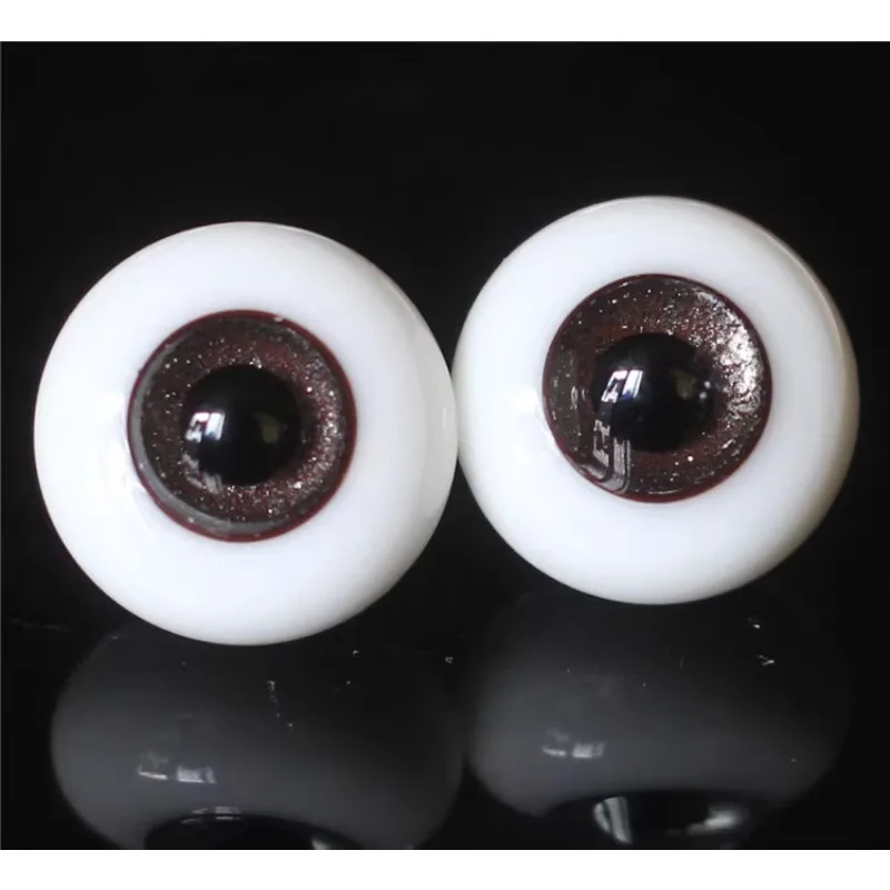 BJD Doll Eyes 1/3 Eyeball Brown Silver Foil Crack 16mm Glass Eye Simulation Eye