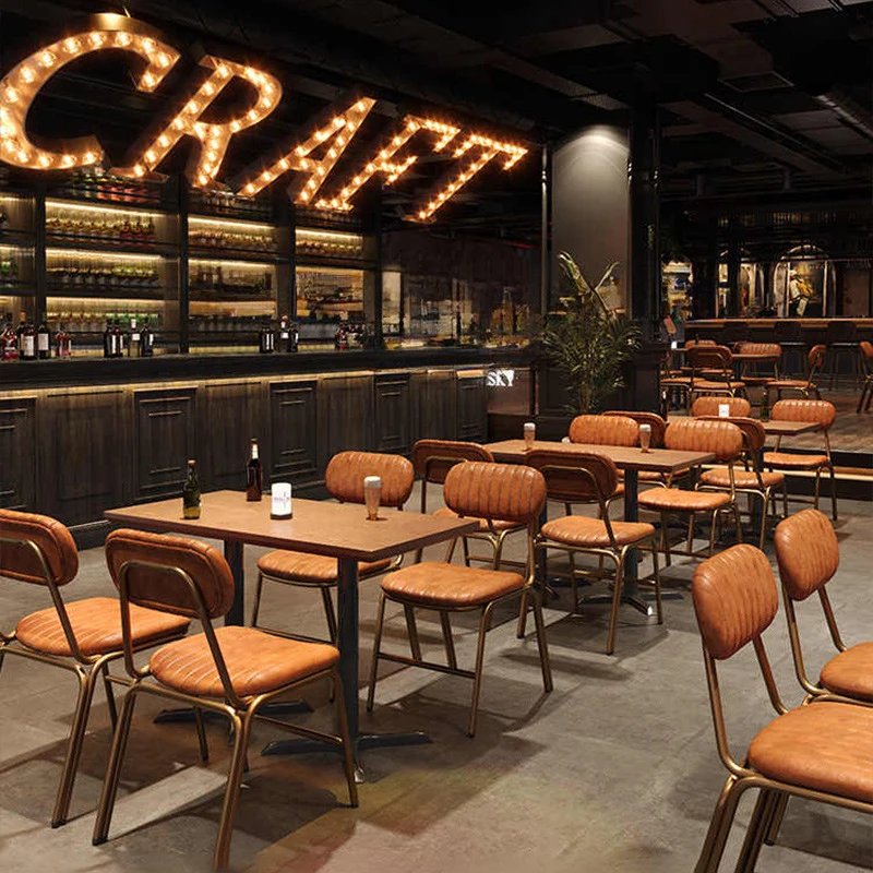 

Retro Bar Chair Set, Small Tavern Table , Western Restaurant Cafe Dining Tables And Chairs, Commercial