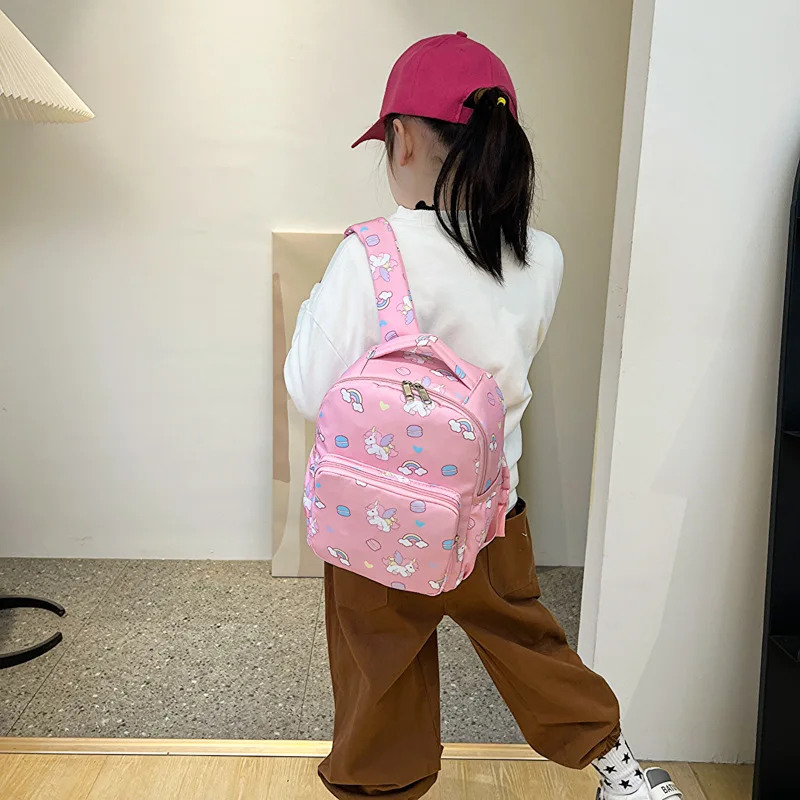 2023 neue Kinder rucksack Cartoon drucken niedlichen Kaninchen Mädchen Student Rucksack Mode Freizeit Junge Dinosaurier Kindergarten Schult asche