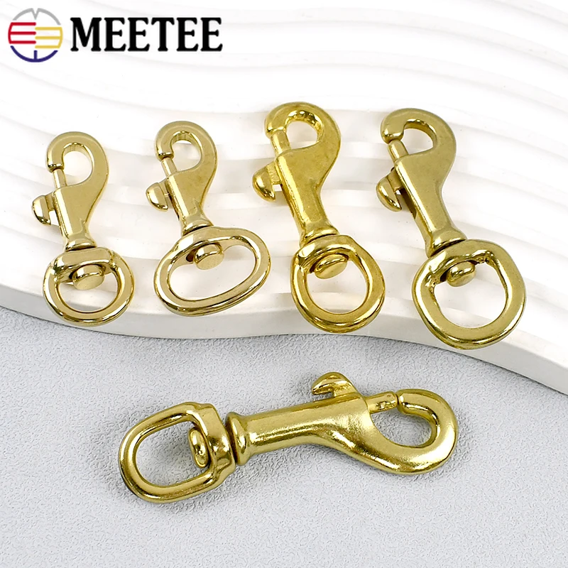 

2Pcs Meetee 10-30mm Solid Brass Bag Strap Swivel Lobster Buckle Trigger Carabiner Keychain Snap Hook Dog Leash Clasp Hardware