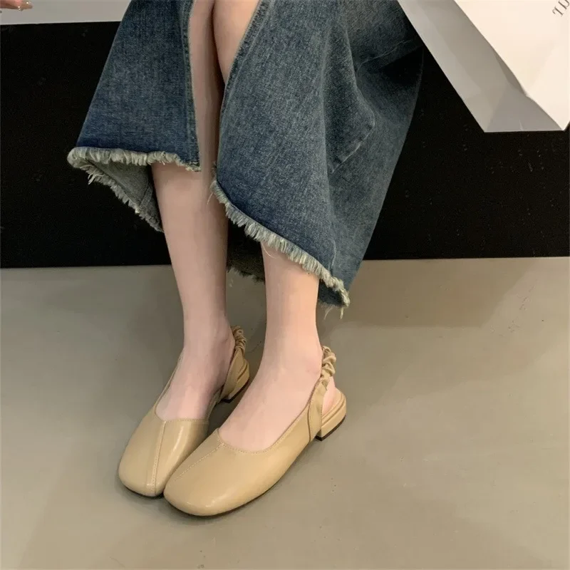 Sandals Women\'s Summer New Fashion Round Toe Mary Jane Women\'s Shoes Shallow Slip on Pumps Zapatillas Mujer 2024