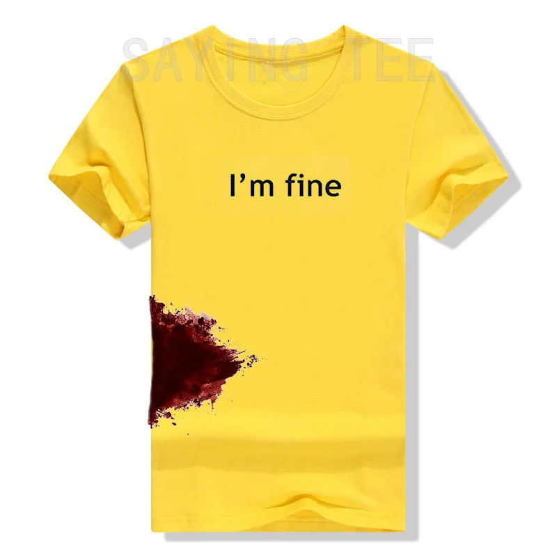 I\'m Fine Graphic Novelty Sarcastic Movie Halloween Costume Humor Scary Funny T Shirt Gifts for Women Men Clothing Graphic Tee