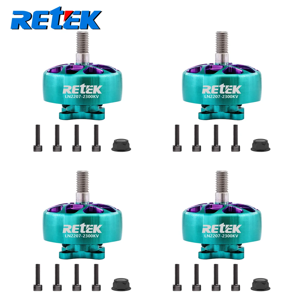 4 Stück RETEK LN2207 4S-6S 1960KV 2300KV Bürstenloser Motor für FPV Racing RC Drone DIY-Teile