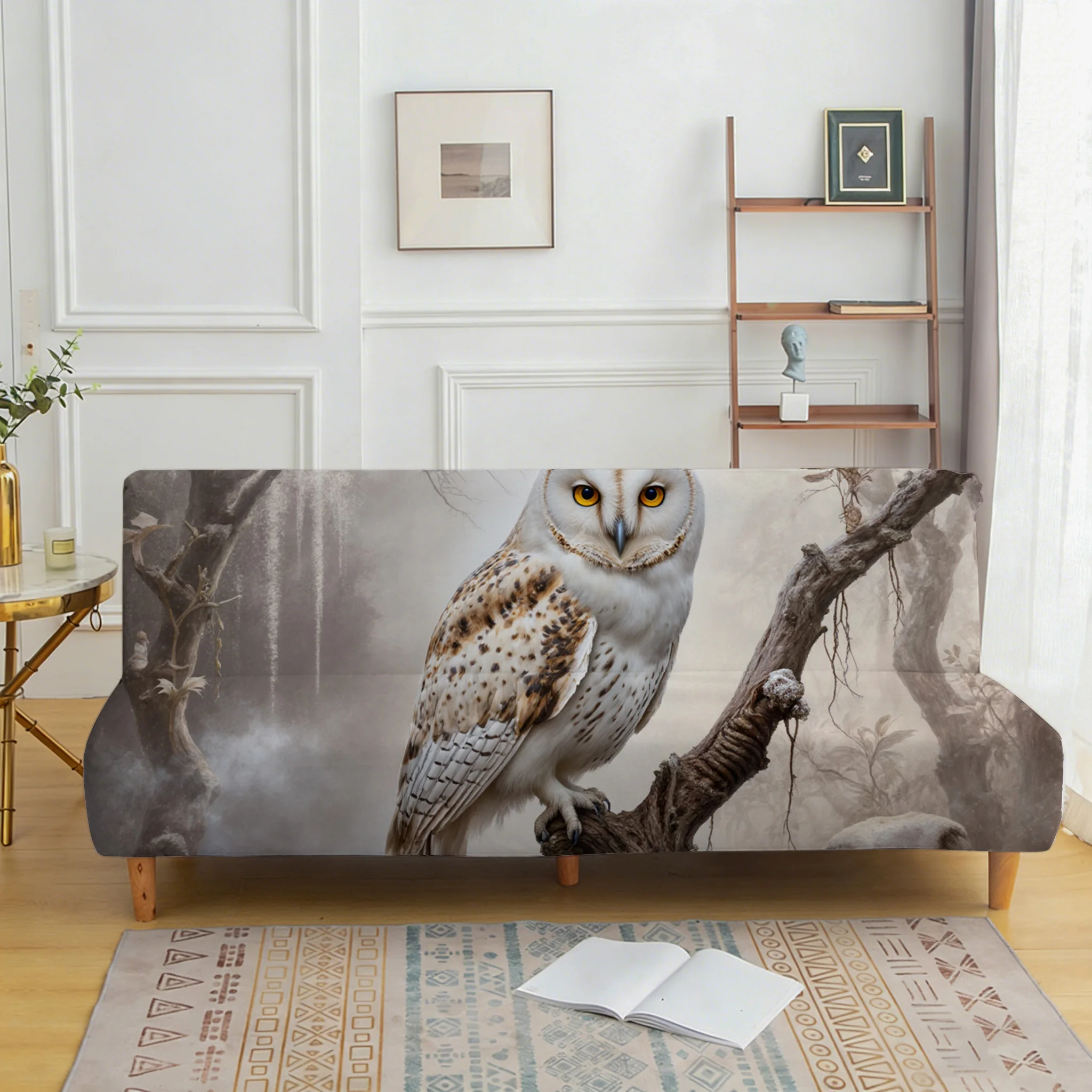 

Эластичное покрывало для дивана Fog Forest Owl, подходит для различных видов домашнего декора, легко устанавливается, можно стирать в машине.