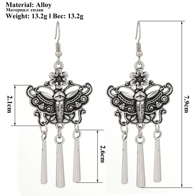 Aihua Mode Aussage böhmischen Vintage ethnischen großen runden Tropfen Ohrring lange geschnitzte Blumen Tropfen Ohrringe für Frauen – Detail 24